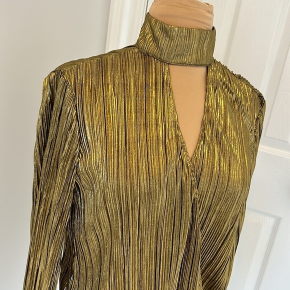House of Harlow 1960 x Revolve Gold Lame Lynn Blouse - Picture 6 of 11
